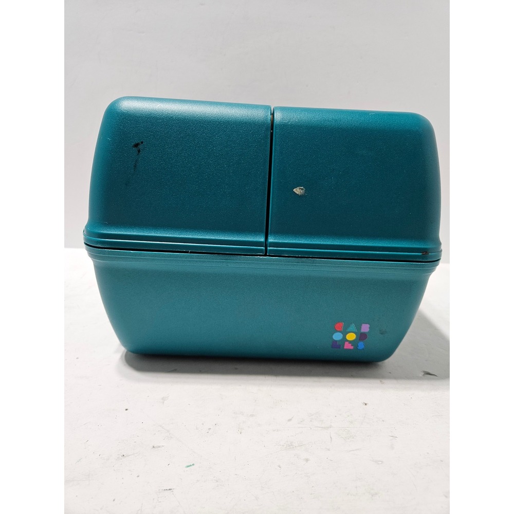 Caboodles Makeup Case Teal Vintage 2721 Series Square
